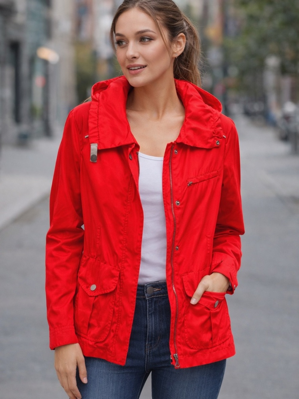 Women’s Lightweight Red Jacket - Picture 9 of 9